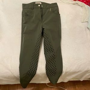 Horze Full Seat Silicon Breeches Olive